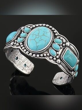 NEW Turquoise & Silver Cuff Bracelet